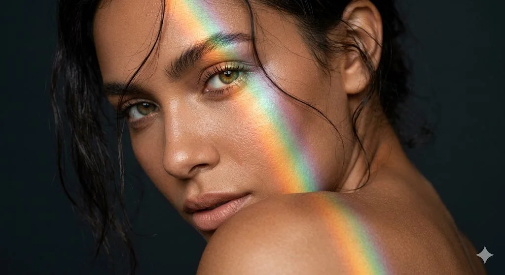 Iridescent Light on a Natural Beauty: Over-the-Shoulder Portrait