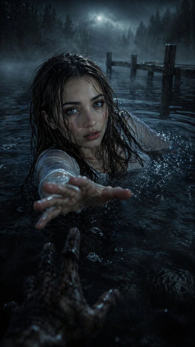 Isolation and Fear Beneath the Moonlit Mist