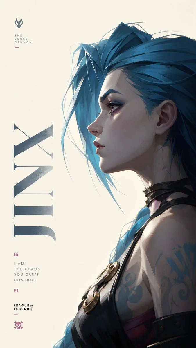 Jinx in Faceted American Paint Style