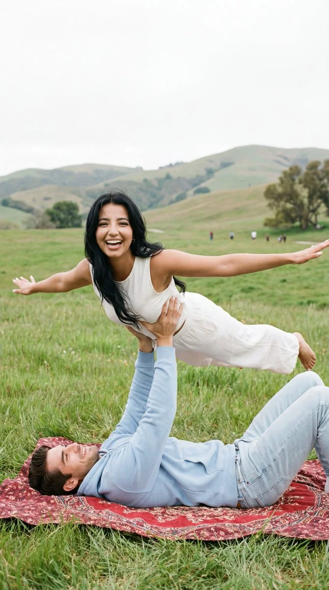 Joyful Airborne Love: A Picnic in the Meadow