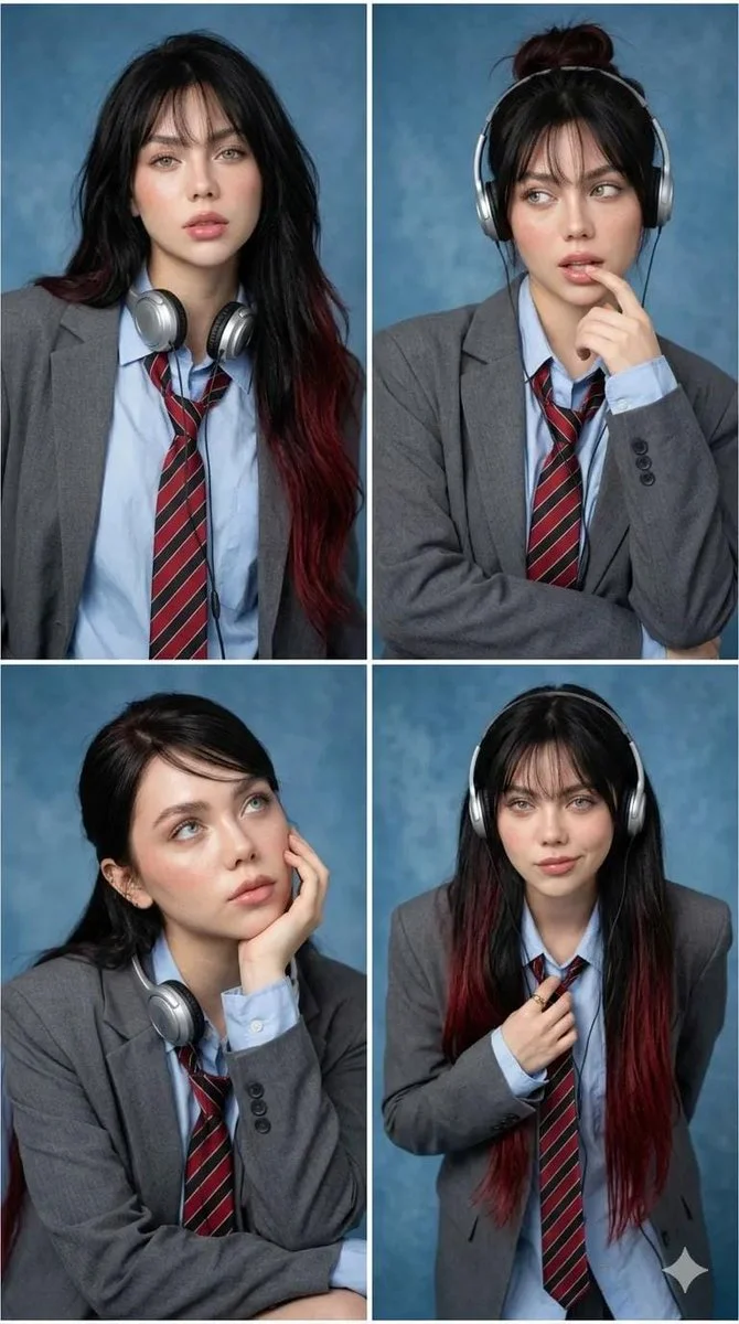 K-Fashion School Muse in Studio Portraits