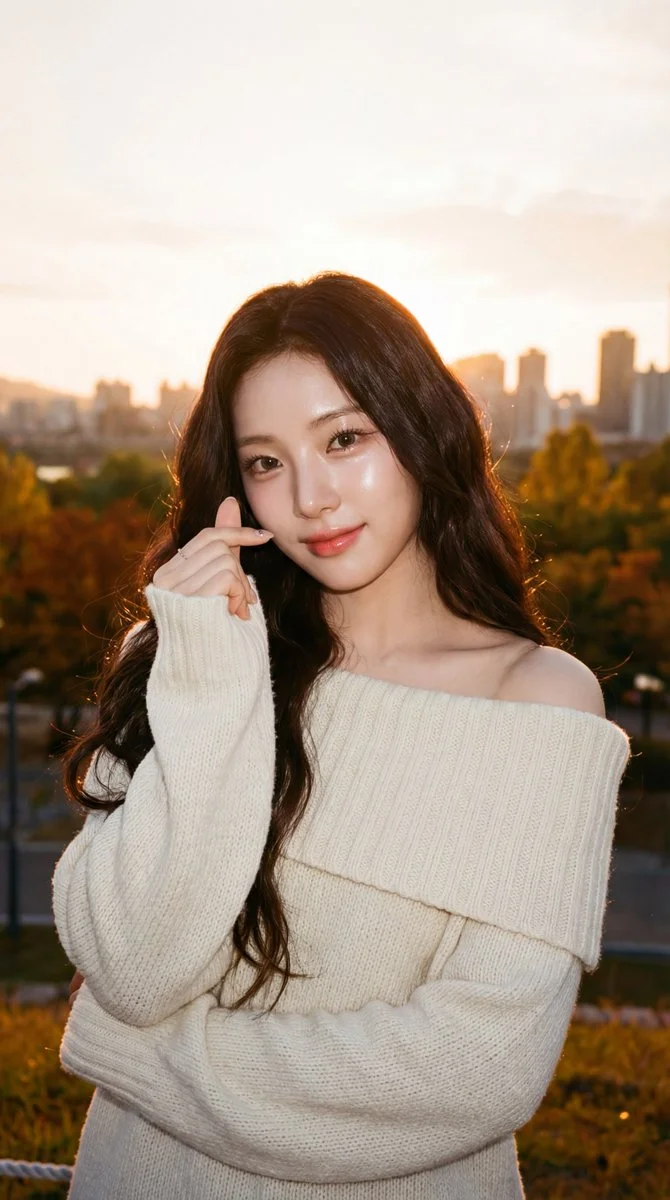 K-Pop Charm: A Heartfelt Gesture at Golden Hour