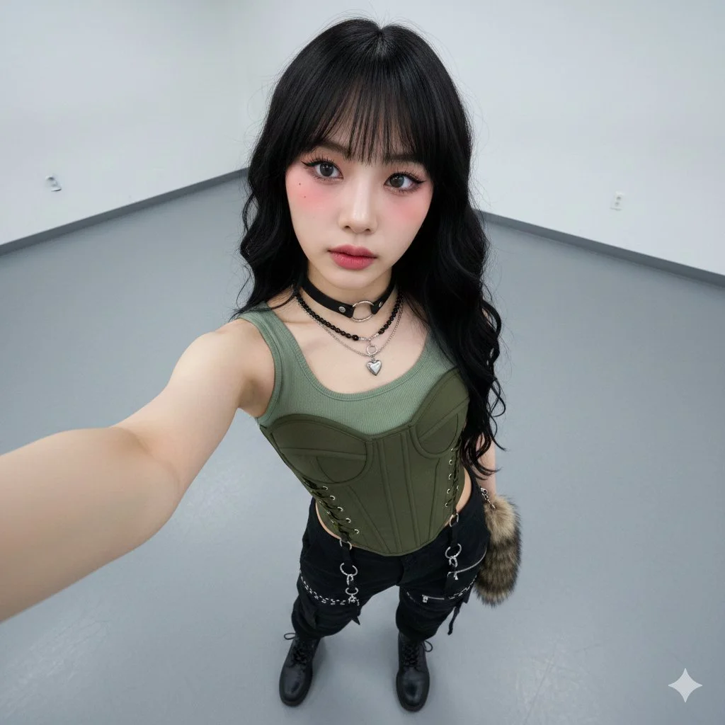 K-Pop Vibes Meet Minimalist Chic in a Stunning Selfie
