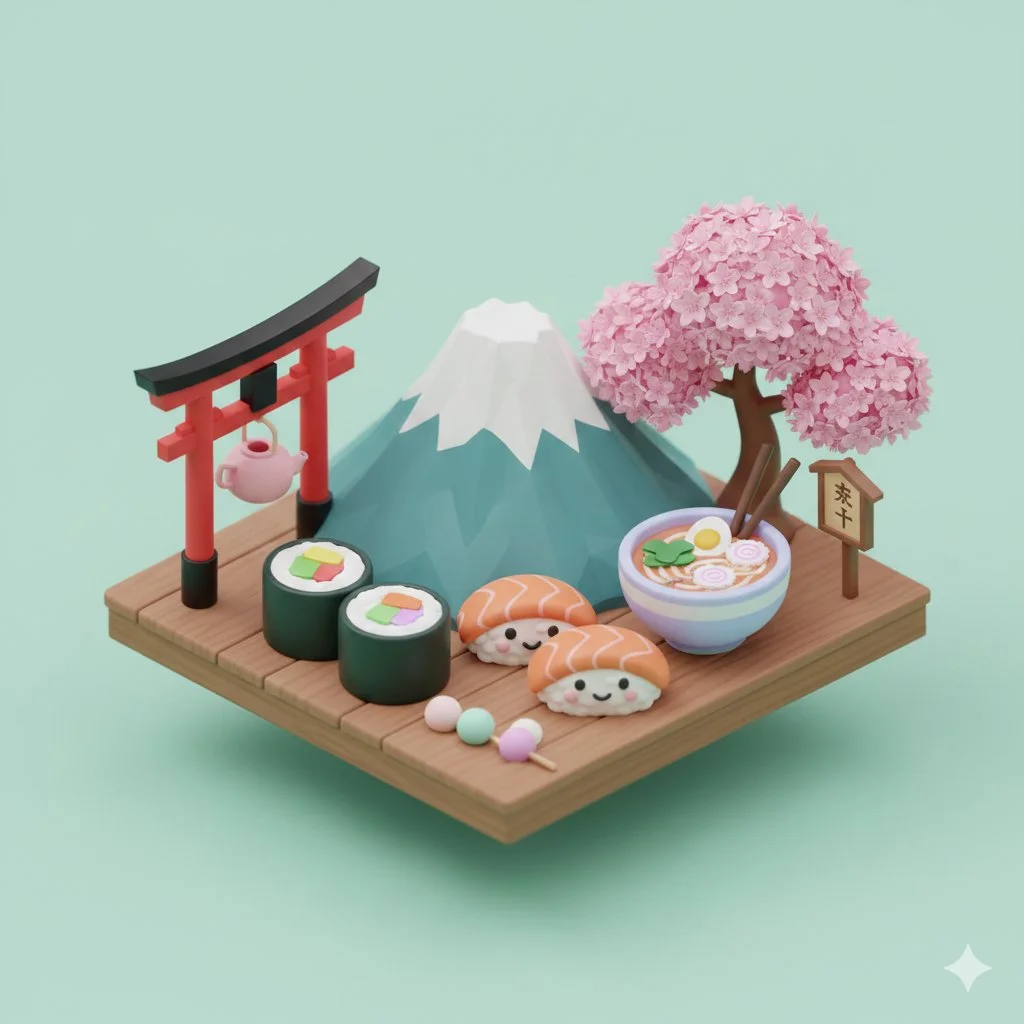 Kawaii Japanese Landscape in 3D Delight