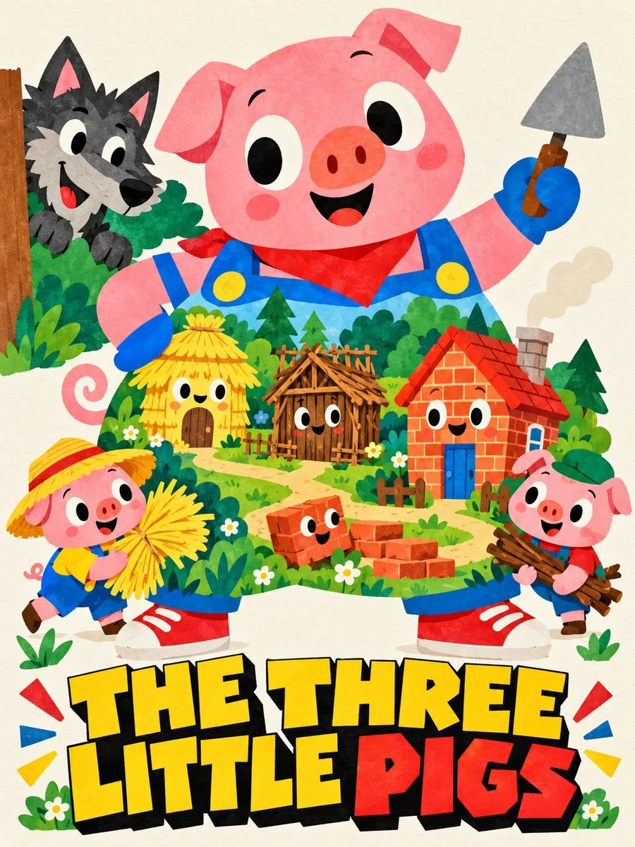 Kawaii mascot poster brings public stories to life with collage