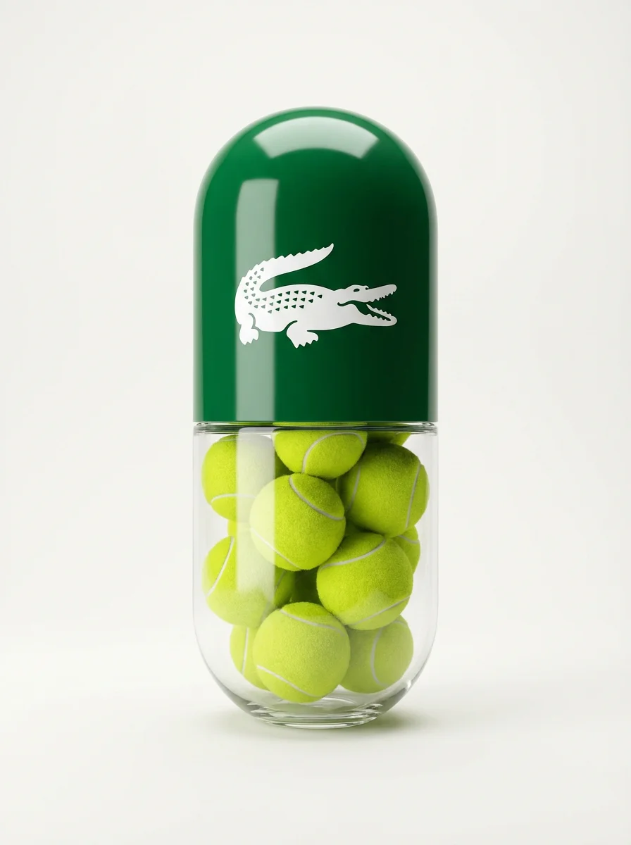 Lacoste Capsule Container Showcasing Vibrant Tennis Balls