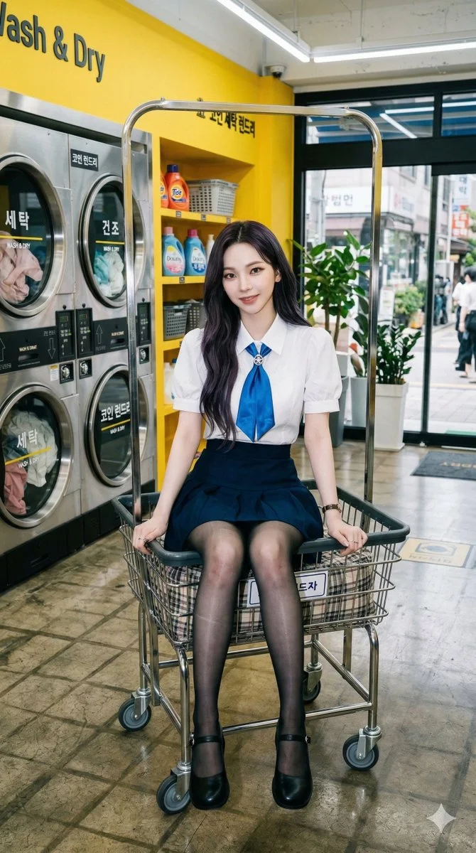 Laundry Day with a Twist: Aespa's Karina in Style