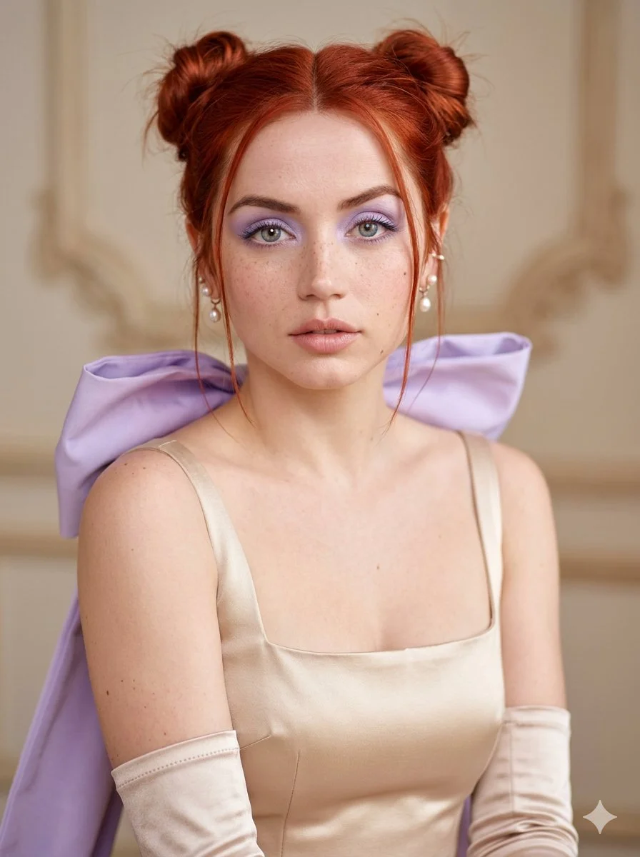 Lavender Elegance: A Redhead's Fashion Moment