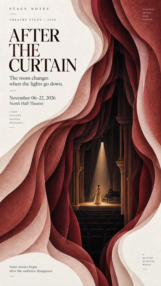 Layered Paper-Cut Editorial Poster Featuring Bold Visual Forms and Spatial Depth