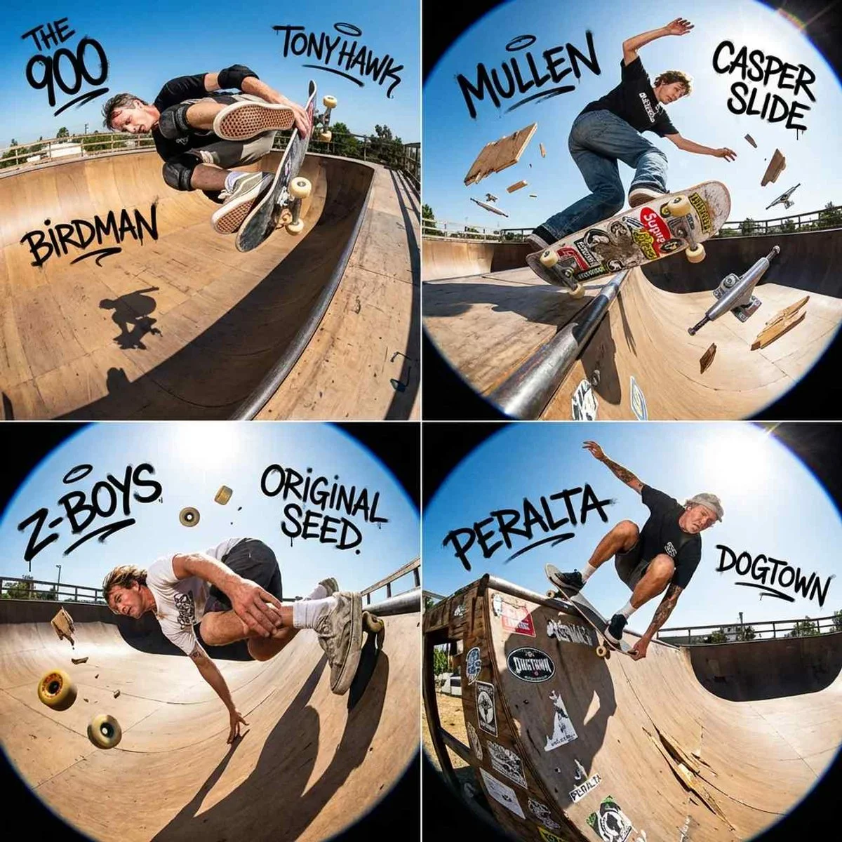 Legendary Skaters Captured in Mid-Air Fisheye Action