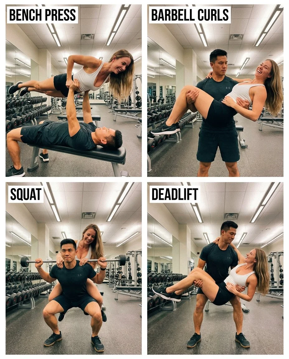 Lifting Love: A Playful Workout Collage