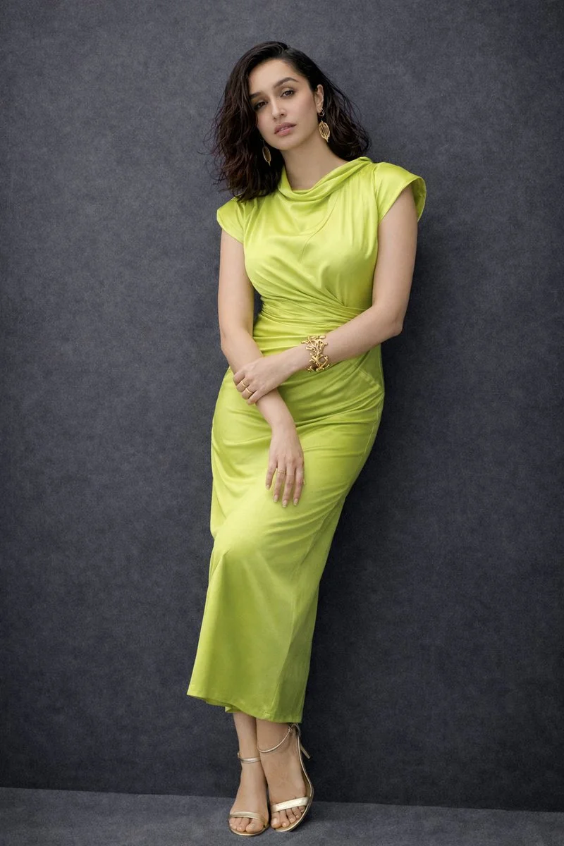 Lime Elegance: Shraddha Kapoor in Studio Splendor