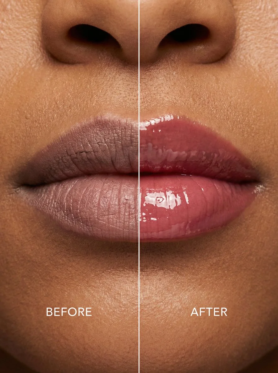 Lip Transformation: From Matte to Glossy Glam!