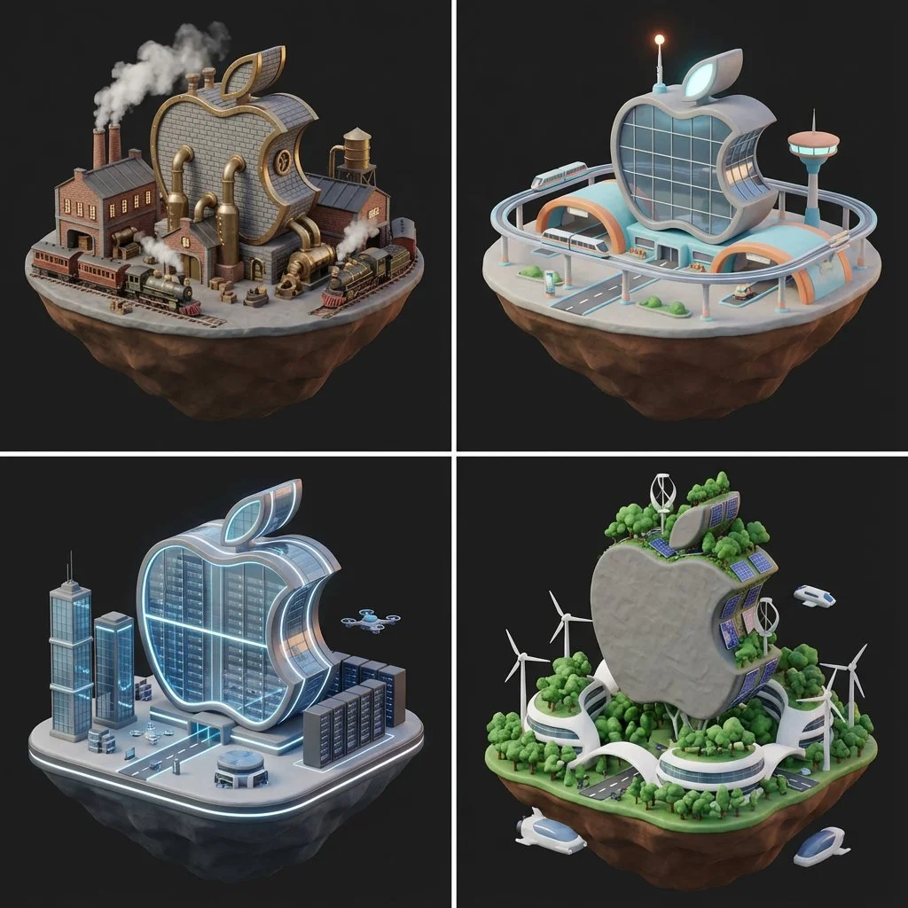 Logos Reimagined: Floating Islands Through Time