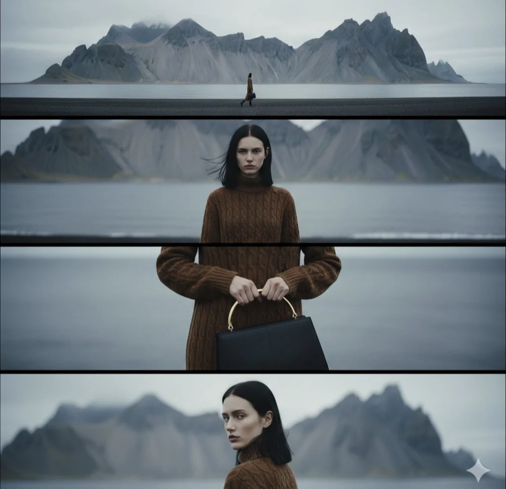 Lonely Walk on Iceland's Black Sand Beach