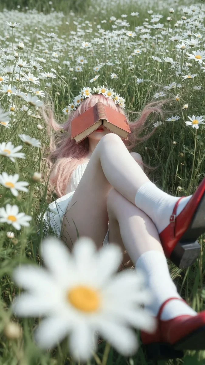 Lost in the Meadow: A Bookish Daydream Among Daisies