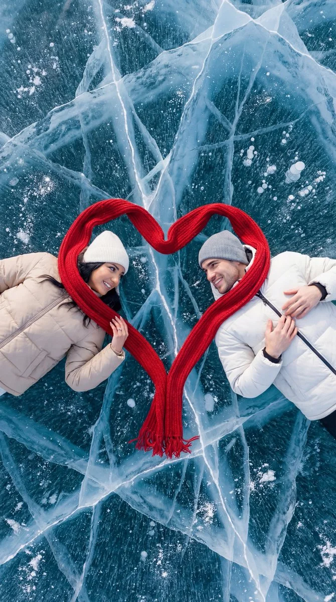 Love on Ice: A Heartfelt Winter Scene