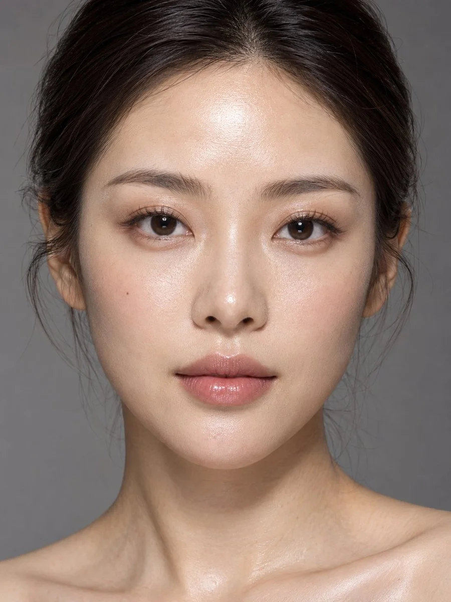 Luminous Beauty Portrait with Dewy Skin and Soft Highlights