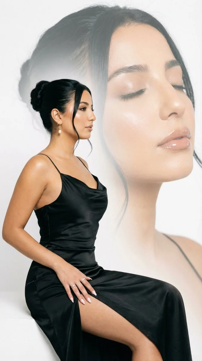 Luminous Elegance: Double Exposure Fashion Artistry