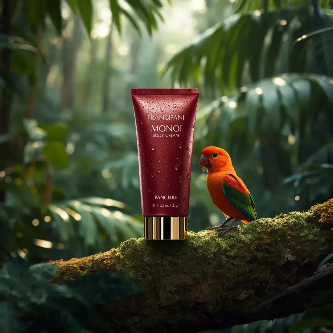 Lush Tropical Elegance: Frangipani Monoi Body Cream in Rainforest Serenity