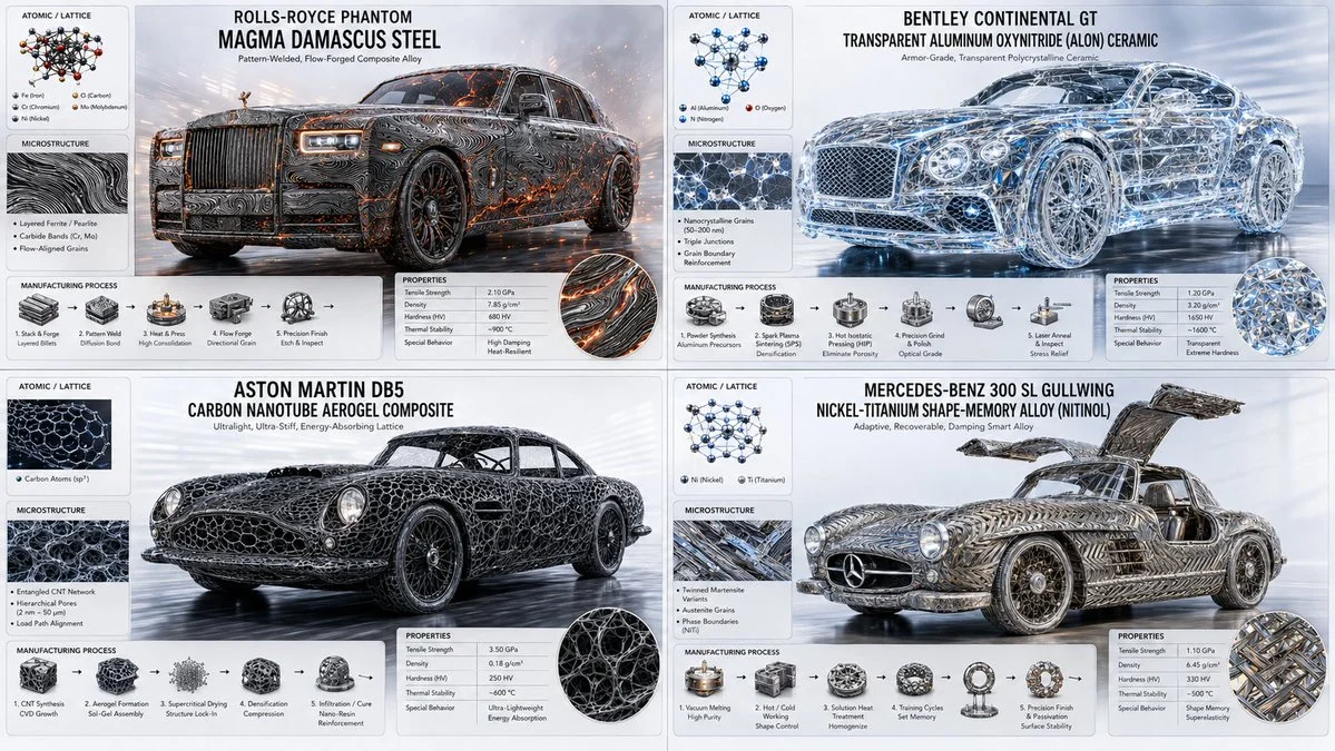 Luxury car dashboard reveals atomic structure of its material