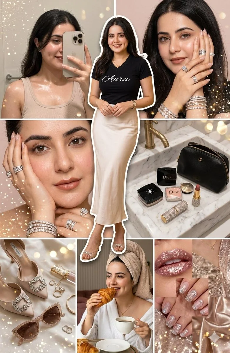 Luxury Editorial Collage with Hyper-Realistic Details