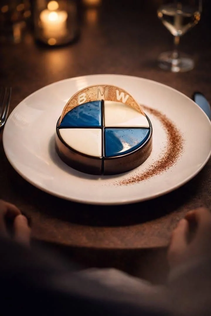 Luxury Meets Art: BMW Logo Mousse Cake
