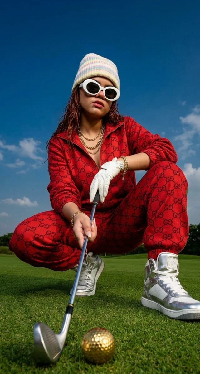 Luxury Urban Fashion Meets Golf In Cinematic Low Angle Photograph