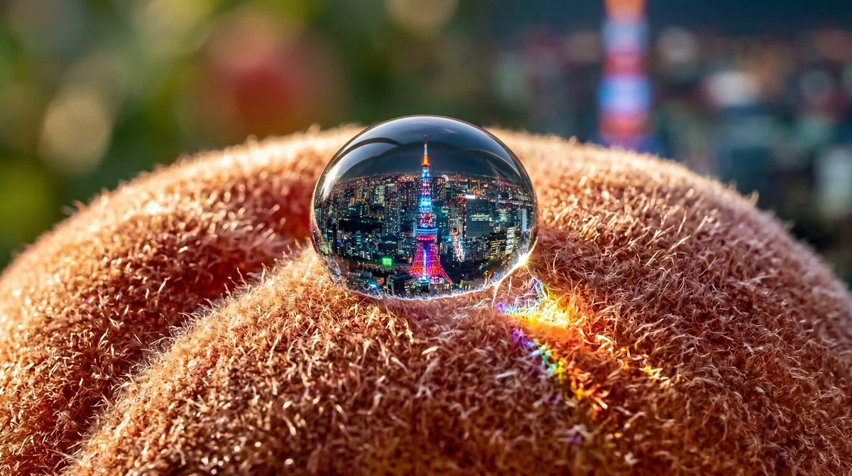 Macro Wonder: Water Droplet Meets Cyberpunk