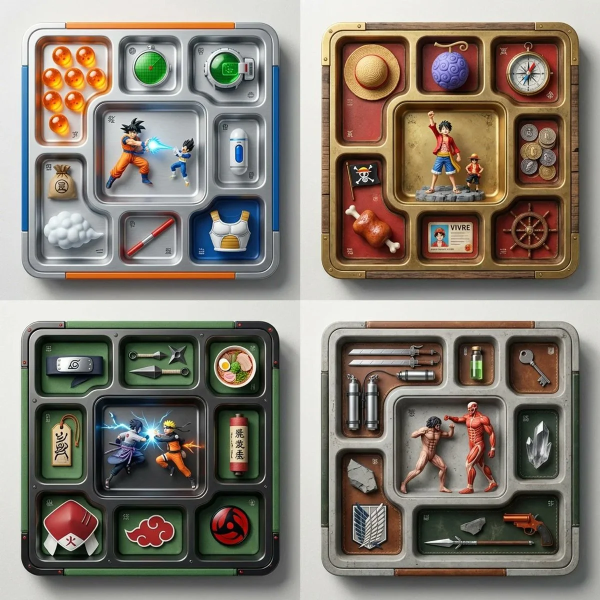 Manga Icons as Collector's Compartment Trays