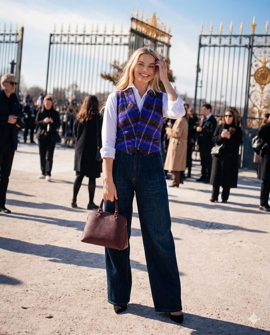 Margot Robbie Commands Parisian Chic in a Vibrant Street Style Moment