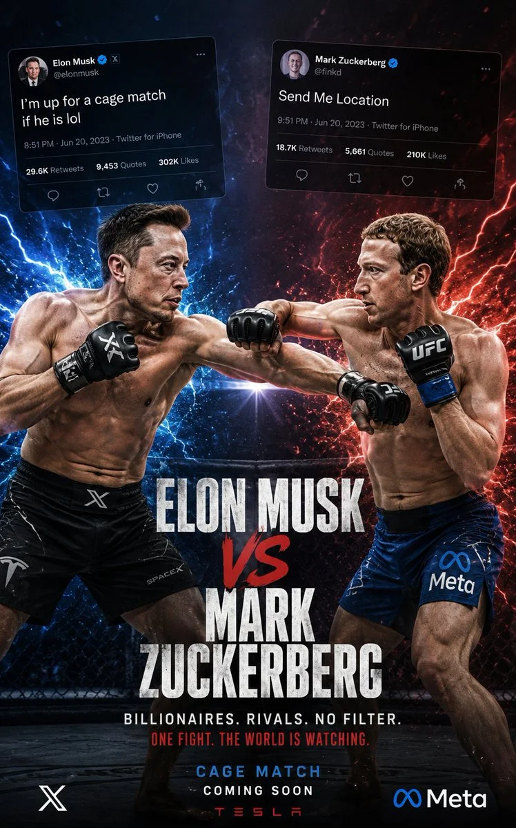 Mark Zuckerberg counters Elon Musk inside a dramatic UFC arena