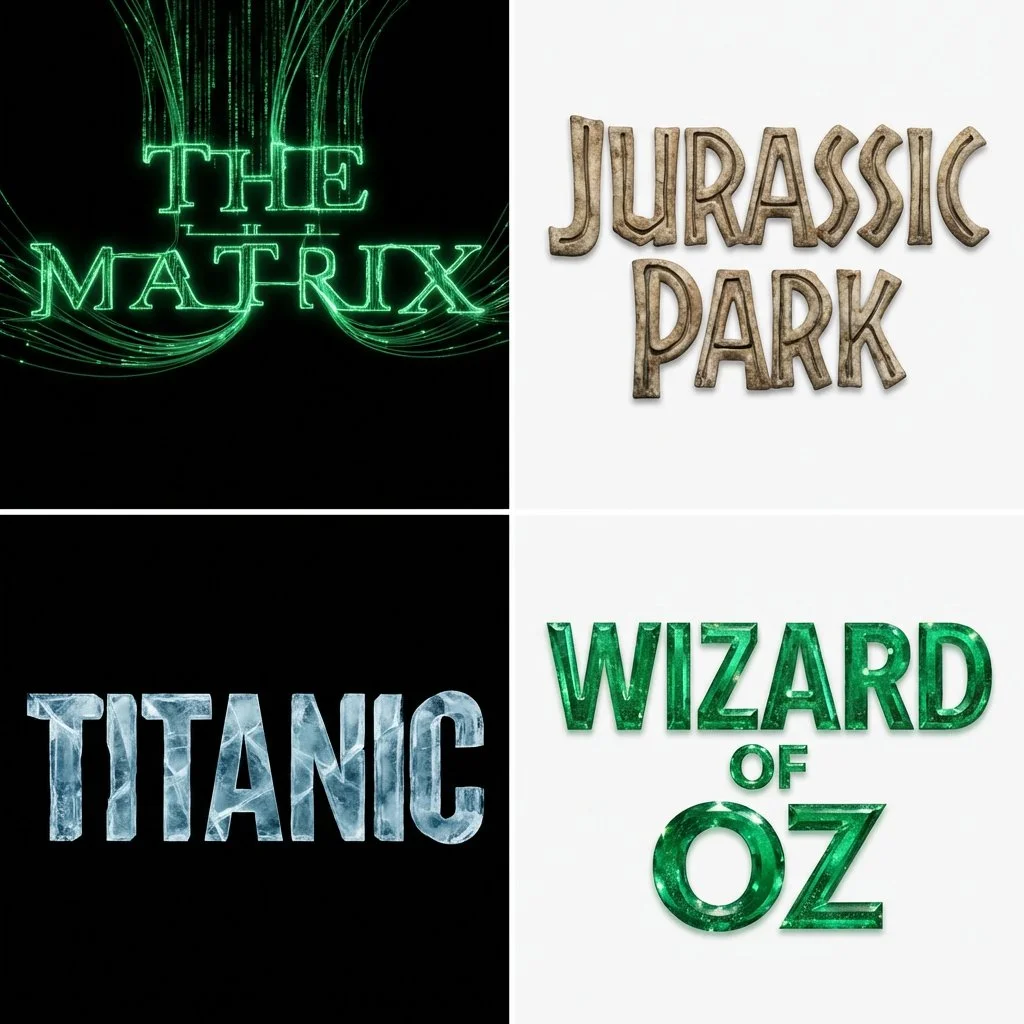 Materialized Typography: Four Films Reimagined as Physical Textures