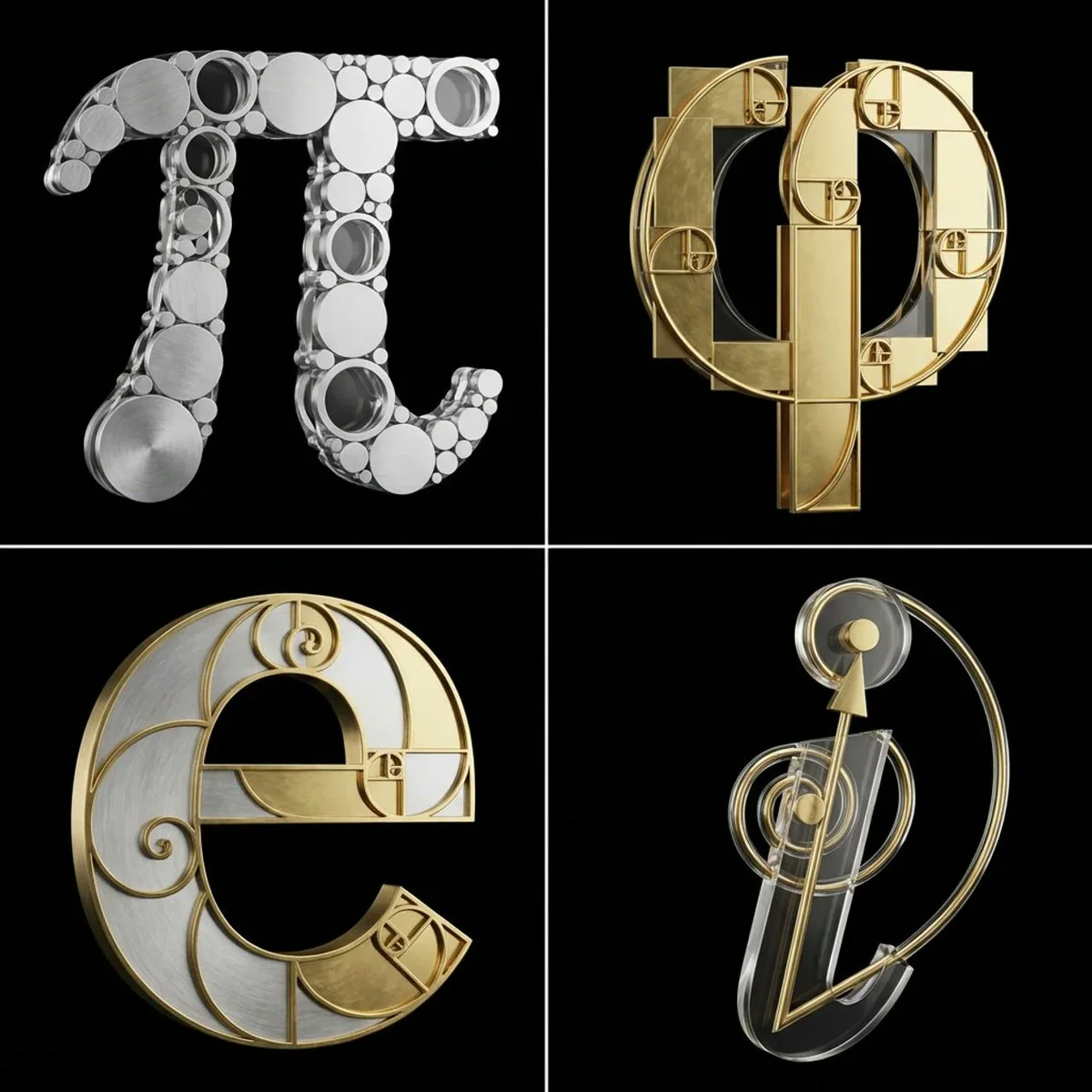 Mathematical Constants Sculpted in Geometric Precision