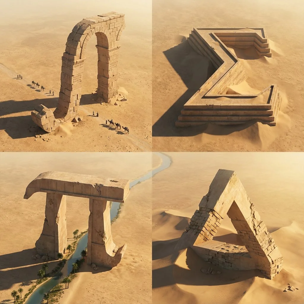 Mathematical Marvels: Ruins of Ancient Symbols in the Desert