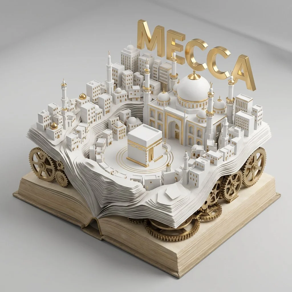 Mecca: A Clockwork City in Porcelain Pages