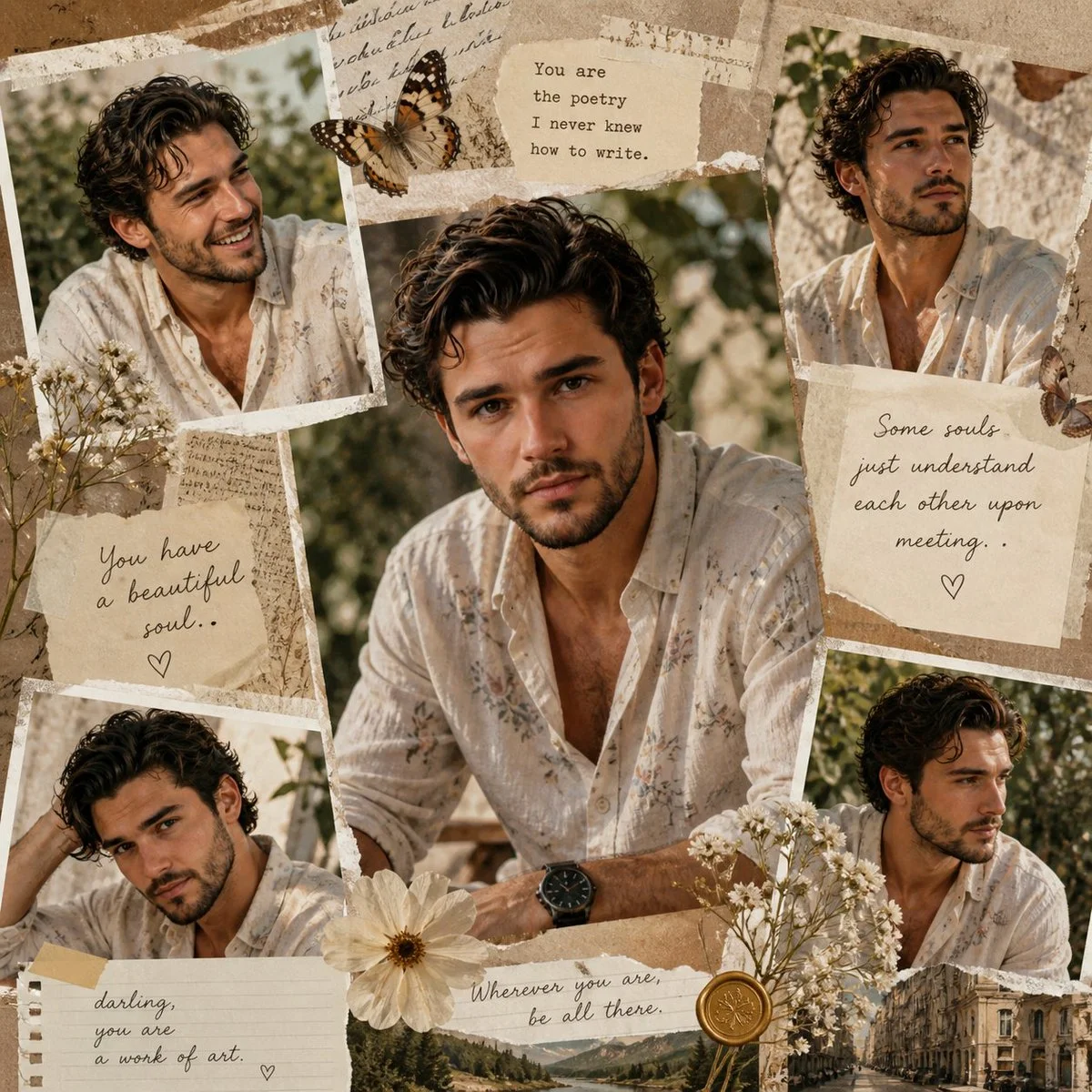 Mediterranean Elegance in Vintage Collage
