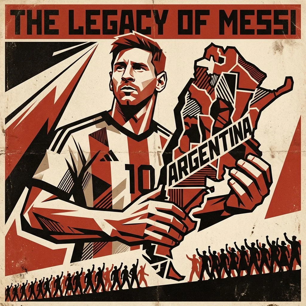 Messi's Legacy in Bold Constructivist Form