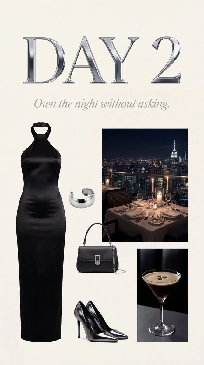 Midnight Elegance: Chrome Silver Luxury Night Moodboard