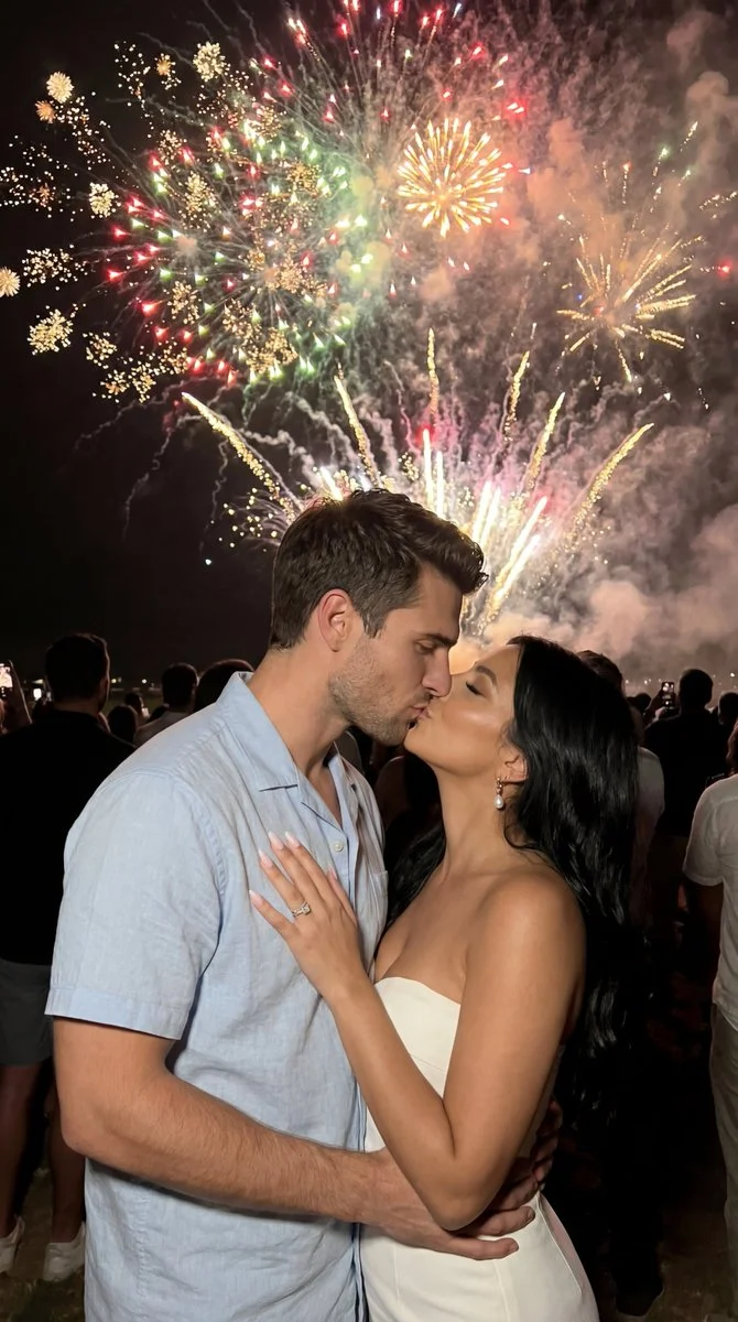 Midnight Kiss Under Fireworks