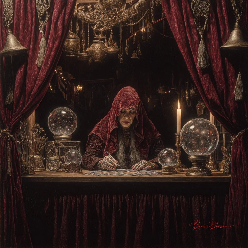 Midnight Mystique: A Carnival Fortune Teller's Haven