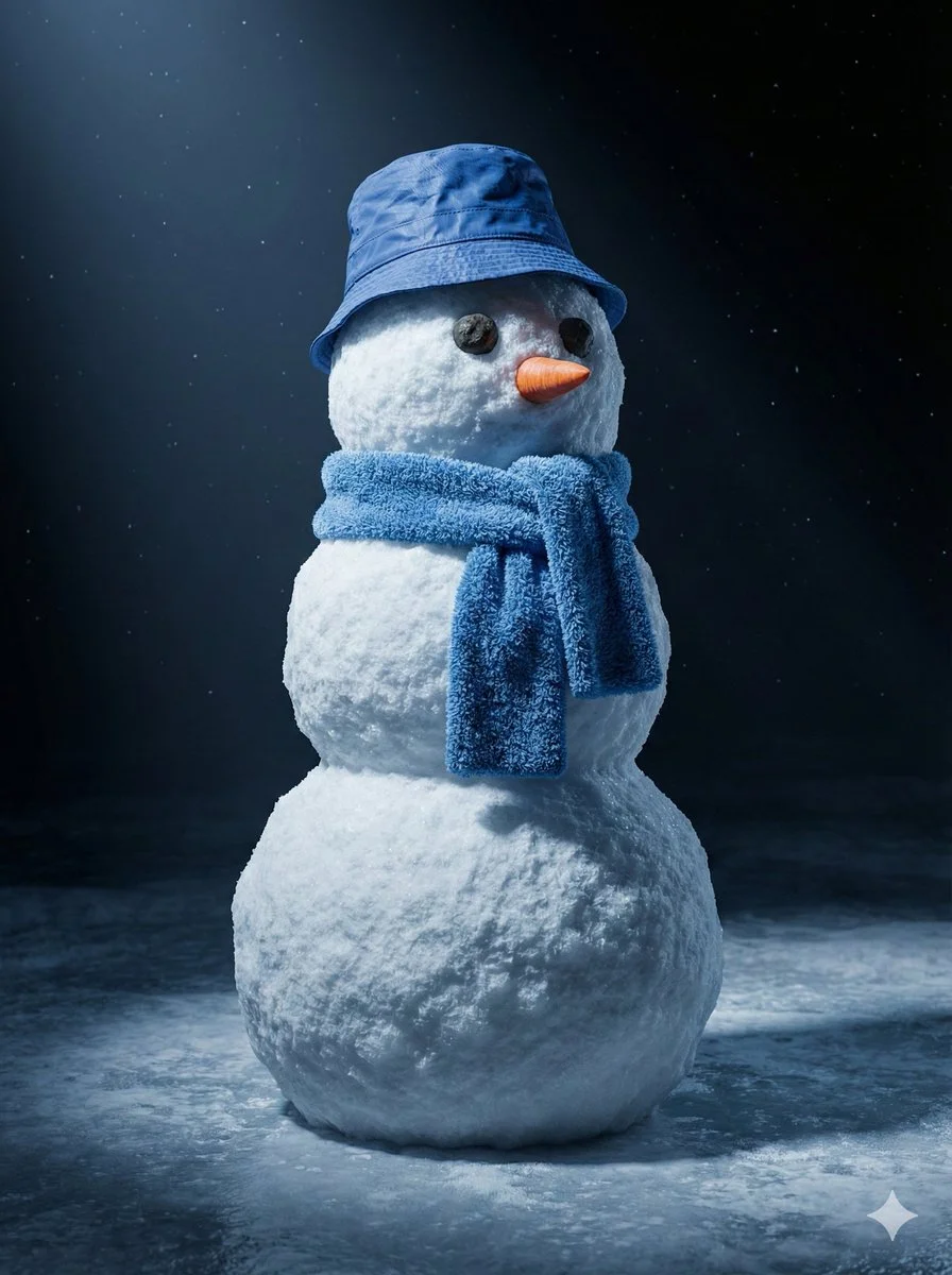 Midnight Snowman: A Whimsical 3D Portrait