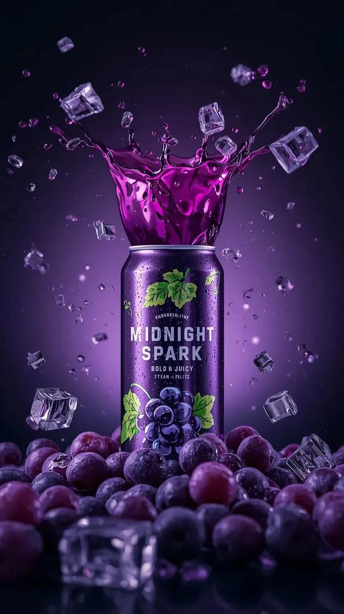 Midnight Spark: A Grape Paradise in a Can