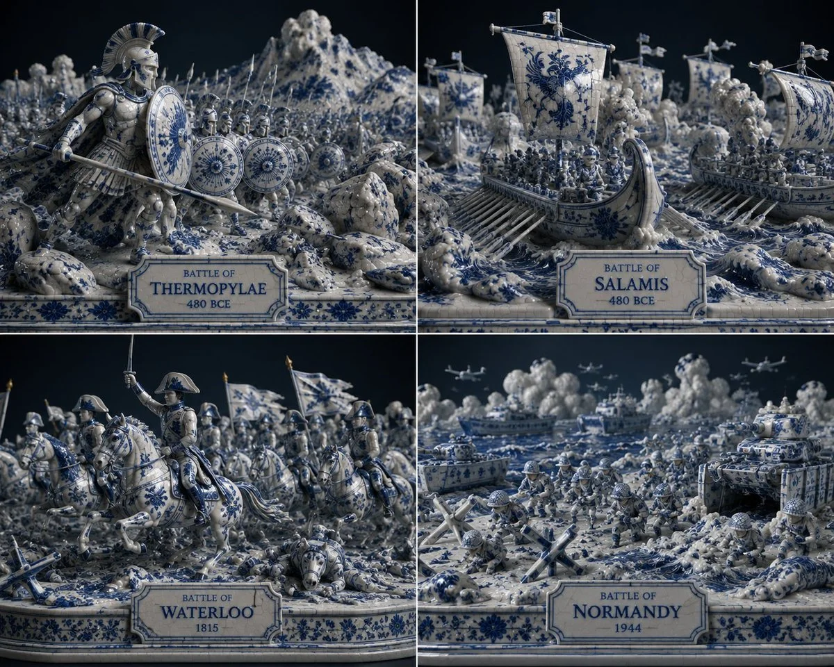 Ming dynasty porcelain transforms famous battles into fragile ceramic scenes
