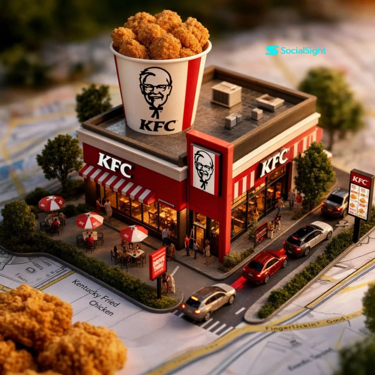 Miniature Delight: KFC in a Paper City