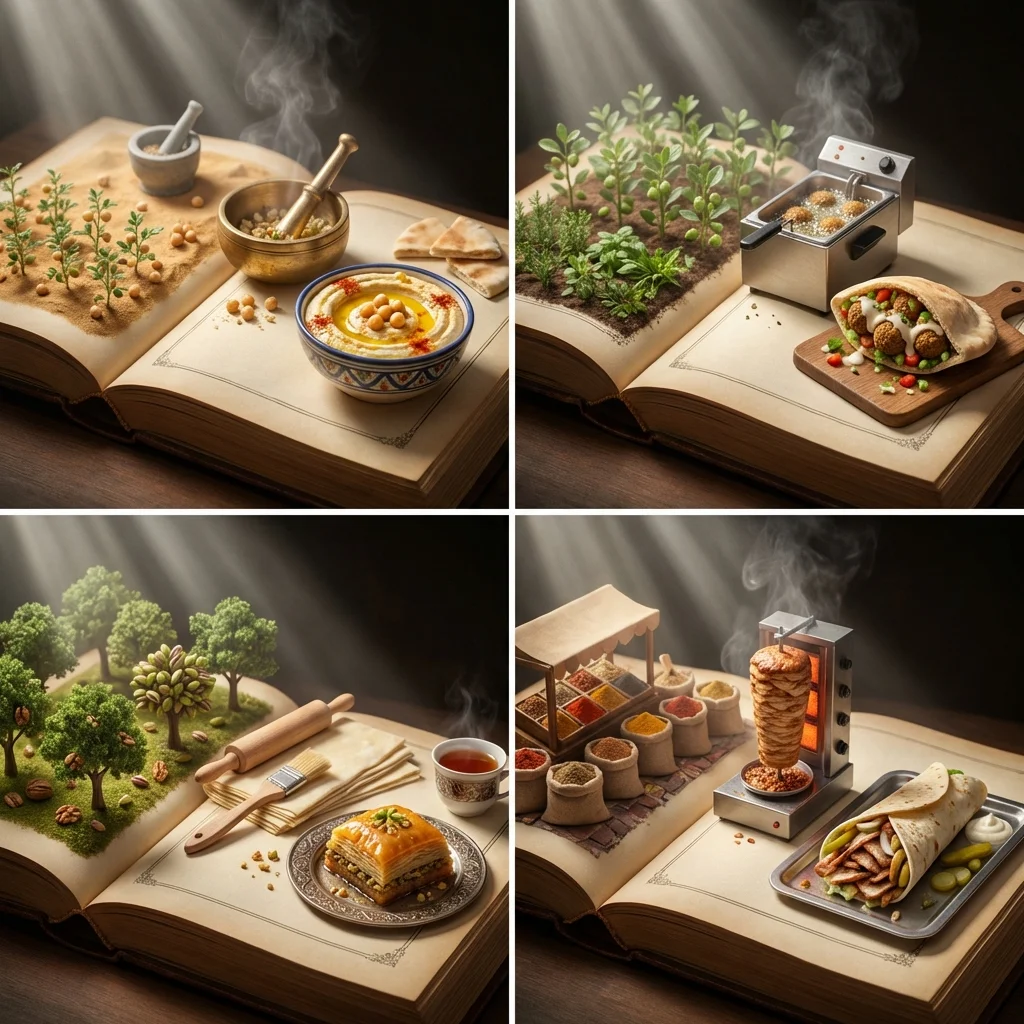 Miniature Middle Eastern Feast on Pages