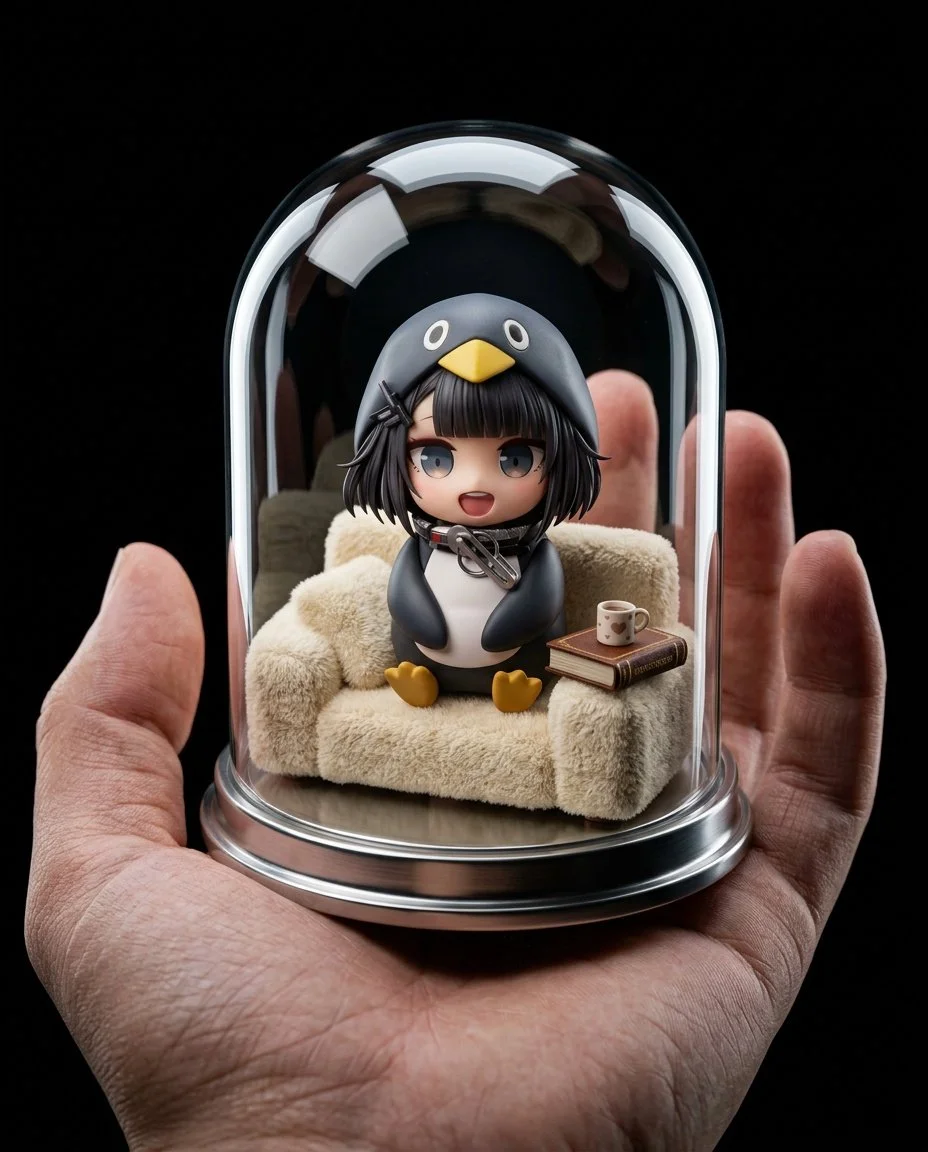 Miniature Serenity Encased in Glass Dome