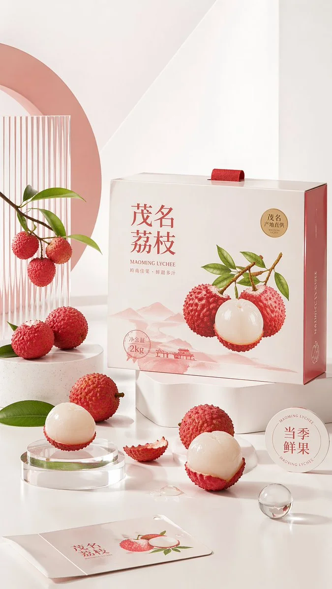 Minimal Geometric Product KV Poster with High-Key Studio Styling