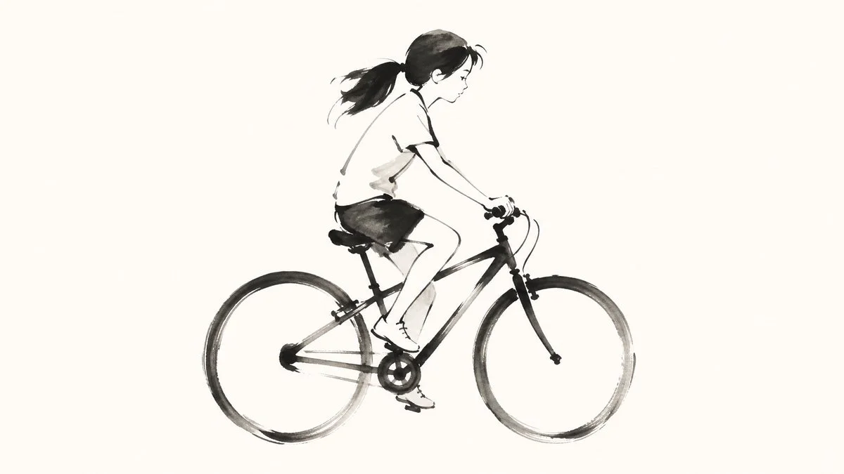 Minimal sumi-e brushstrokes capture the essence of a solitary subject