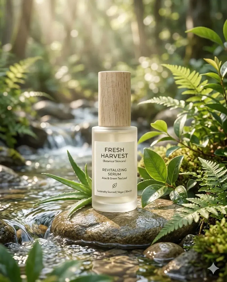 Minimalist Frosted Glass Skincare Bottle in Natural Serenity